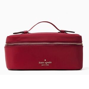 NWT Kate Spade Chelsea Nylon Travel Cosmetic Bag Cranberry Red